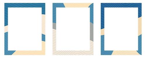 Fluid Japanese texture frame. Vintage asian poster with waves on a background vector