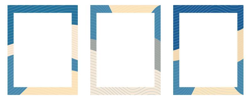 Fluid Japanese texture frame. Vintage asian poster with waves on a background
