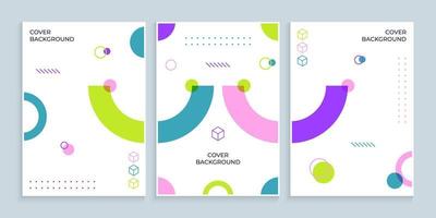 Minimal memphis cover style with abstract circles vector