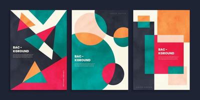Minimal backgrounds collection with primitive shapes elements vector