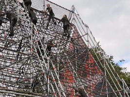 Cholmondeley in Cheshire in the UK in September 2021. Participants in a Tough Mudder event photo