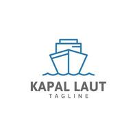 Ship line logo vector design template