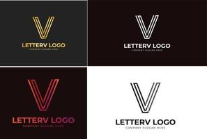 plantilla de diseño de logotipo de letra v, logotipo mínimo vector