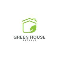Green house logo design vector template