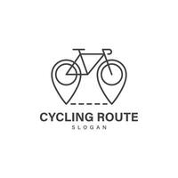 Cycling route logo design vector