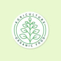 agricultura, alimentos orgánicos, logotipo, o, ilustración, etiqueta, pegatina, vector