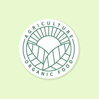 Agriculture organic food logo or illustration label, sticker vector