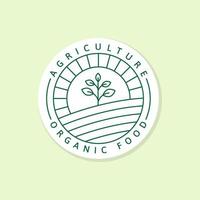 agricultura, alimentos orgánicos, logotipo, o, ilustración, etiqueta, pegatina, vector