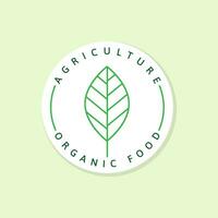 Agriculture organic food logo or illustration label, sticker vector