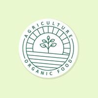 agricultura, alimentos orgánicos, logotipo, o, ilustración, etiqueta, pegatina, vector