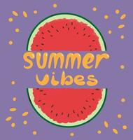 Quotes on a summer background of watermelon. Hello summer lettering and watermelon. vector