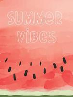 Quotes on a summer background of watermelon. Hello summer lettering and watermelon. vector