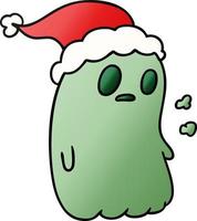 christmas gradient cartoon of kawaii ghost vector