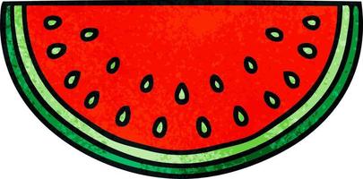 quirky hand drawn cartoon watermelon vector