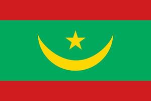 ilustración plana de la bandera de mauritania vector