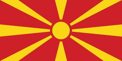 ilustración plana de la bandera de macedonia del norte vector