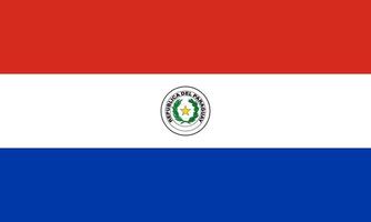 ilustración plana de la bandera de paraguay vector