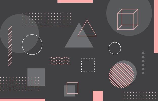 flat geometric decorative memphis background