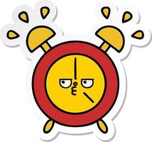 sticker of a cute cartoon alarm clock vector