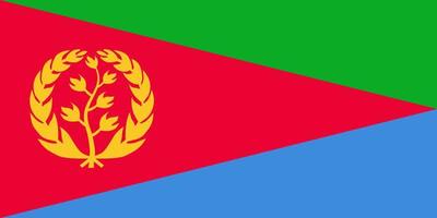 ilustración plana de la bandera de eritrea vector