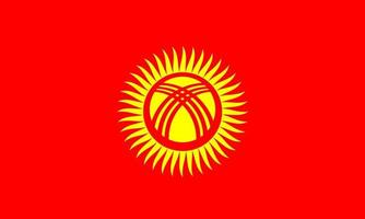 ilustración plana de la bandera de Kirguistán vector