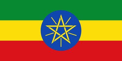 Flat Illustration of ethiopia flag vector