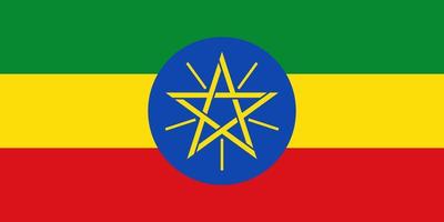 Flat Illustration of ethiopia flag vector