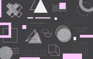 flat geometric decorative memphis background vector