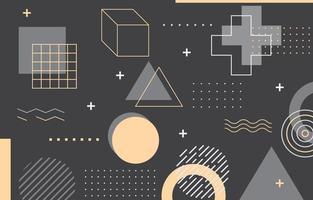 flat geometric decorative memphis background vector