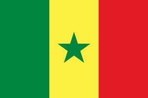 ilustración plana de la bandera de senegal vector