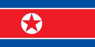 ilustración plana de la bandera de corea del norte vector