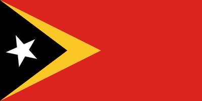 ilustración plana de la bandera de timor oriental vector