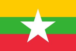 Flat Illustration of Myanmar flag vector