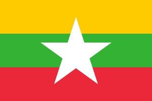 Flat Illustration of Myanmar flag vector