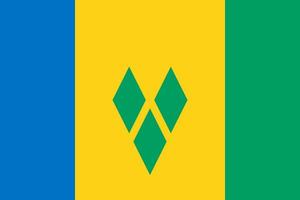 Flat Illustration of Saint Vincent and the Grenadines flag vector