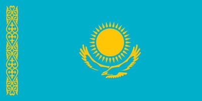 ilustración plana de la bandera de kazajstán vector