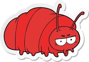 sticker of a cartoon bug vector