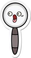 sticker of a cute cartoon magnifying glass vector