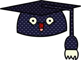 sombrero de graduación de dibujos animados de estilo cómic vector