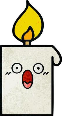retro grunge texture cartoon lit candle