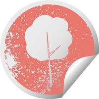 quirky distressed circular peeling sticker symbol tree vector