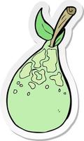 sticker of a cartoon pear vector