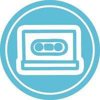cassette tape circular icon vector