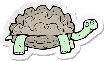 sticker of a cartoon tortoise vector