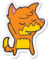 sticker of a friendly cartoon fox vector