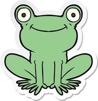 sticker of a cartoon frog vector