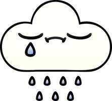 gradient shaded cartoon rain cloud vector