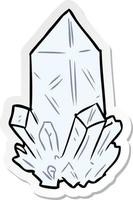 sticker of a cartoon quartz crystal vector