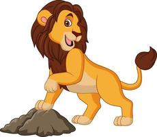 Cartoon smiling lion posing vector