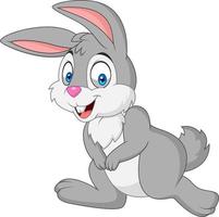 Cartoon happy rabbit isolated on white background vector